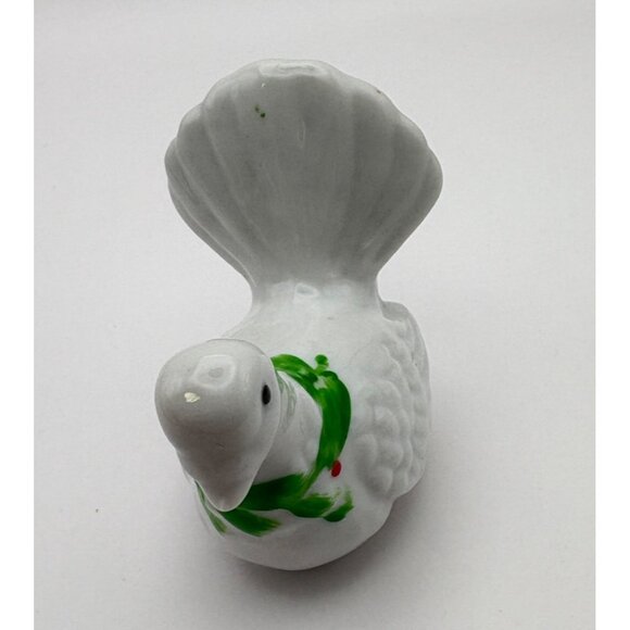 Vintage Dove Christmas Tree Ornament Clip On Peace White Bird Hand Painted - Picture 5 of 9